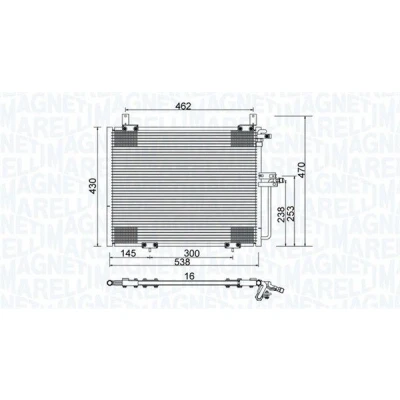 Bilde av MAGNETI MARELLI 350203988000 Kondensator 538x430x16 430 538 16 MERCEDES BENZ: E Klasse T modell, W124 Stasjonsvogn, Coupé