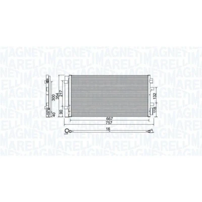 Bilde av MAGNETI MARELLI 350203762000 Kondensator med tørker 667x354x16 354 667 16 RENAULT: MEGANE 3 Grandtour, SCENIC 3,
