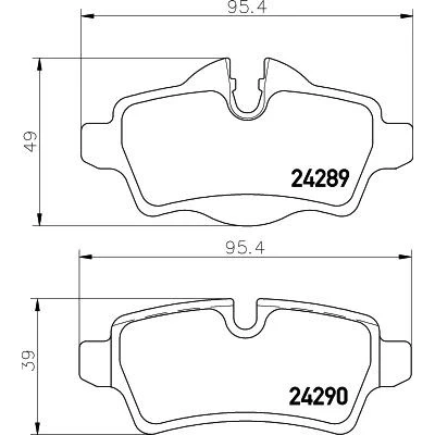 Bilde av HELLA 8DB 355 031 791 Bremseklosser inkl. slitasjevarselkontakt med bremsecaliperskruer tilbehør MINI: Hatchback, Clubman