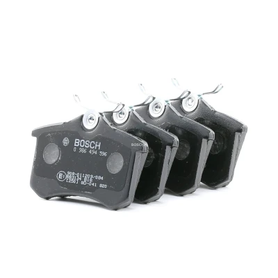 Bilde av BOSCH 0 986 494 596 Bremseklosser Low Metallic med montageanvisning, antihyle blikk, skruer VOLKSWAGEN: Polo V Hatchback, Jetta 4, Golf 5