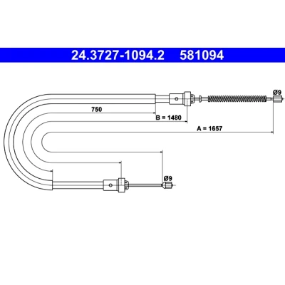 Bilde av ATE 24.3727 1094.2 Bremsekabel 1657