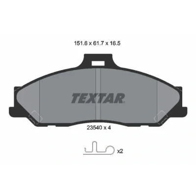 Bilde av TEXTAR 2354001 Bremseklosser med akustisk slitasjevarsel tilbehør FORD: Ranger Mk2, MAZDA: BT 50 Pick up
