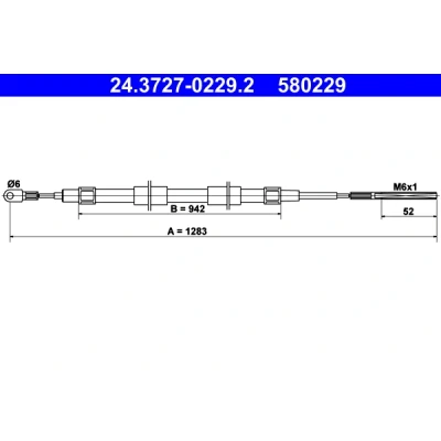 Bilde av ATE 24.3727 0229.2 Bremsekabel 1283