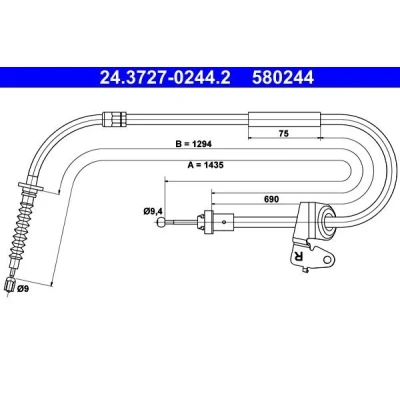 Bilde av ATE 24.3727 0244.2 Bremsekabel 1435 MINI: Hatchback