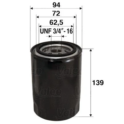 Bilde av VALEO 586015 Oljefilter UNF 3/4&quot; 16 Påskruingsfilter AUDI: A4 B7 Avant, A6 C4 B5 VOLKSWAGEN: GOLF 3, 2, TRANSPORTER 3 Bus