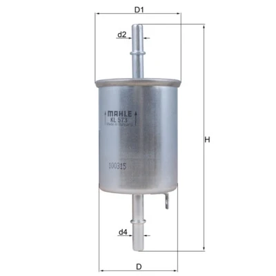Bilde av MAHLE ORIGINAL KL 573 Drivstoffilter ledningsfilter 8 7,9 CHEVROLET: Nubira Stasjonsvogn, Lacetti Sedan, DAEWOO: Lanos Sedan