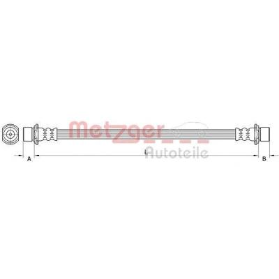 Bilde av METZGER 4111503 Bremseslange høyre bakaksel, innvendig 129 TOYOTA: Auris Hatchback