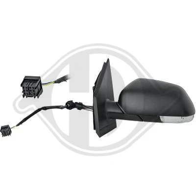 Bilde av Sidespeil Diederichs 2205425 venstre svart innstilling, vire, asfærisk, komplett speil, for manuell speiljustering VOLKSWAGEN: Polo IV Hatchback