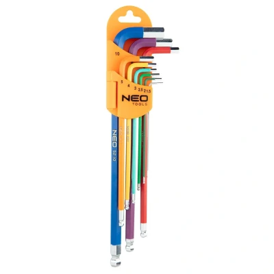 Bilde av NEO TOOLS 09 512 Vinkelskrutrekkersett 1.5,2,2.5,3,4,5, 6,8,10 mm Verktøystål 9