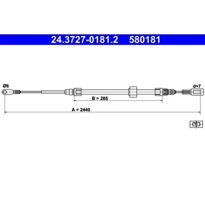 Bilde av ATE 24.3727 0181.2 Bremsekabel 2440 MERCEDES BENZ: Sprinter 4 T Van