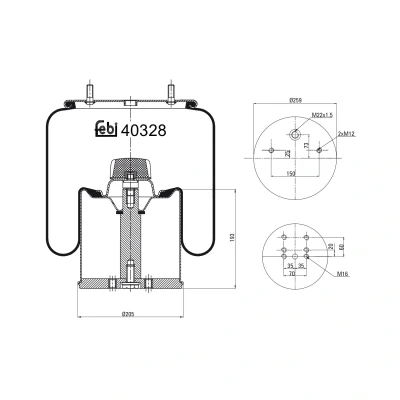 Bilde av FEBI BILSTEIN 40328 Fjærbelg, luftfjæring