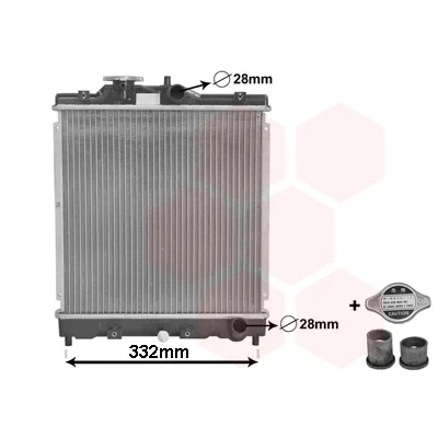 Bilde av VAN WEZEL *** IR PLUS 25002031 Radiator Aluminium 350 347 17 med tilbehør deksel Kjøleribber loddet HONDA: HR V I