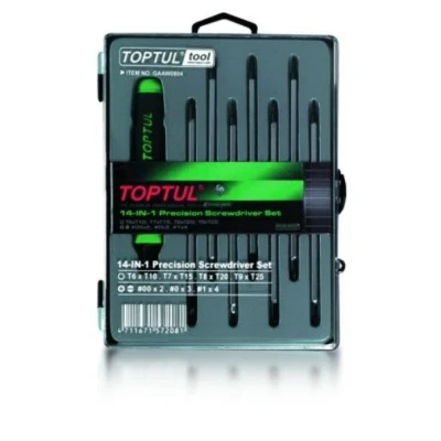 Bilde av TOPTUL GAAW0804 Bitsskrutrekker T6, T7, T8, T9, T10, T15, T120, T125, PH0, PH00, PH1 spor, Krysspor (PH)