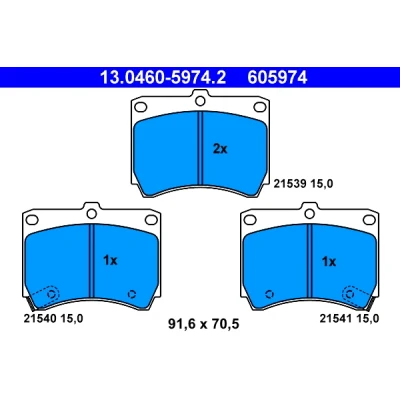 Bilde av ATE 13.0460 5974.2 Bremseklosser med akustisk slitasjevarsel MAZDA: FAMILIA 5, 323 C IV Hatchback, P V Hatchback