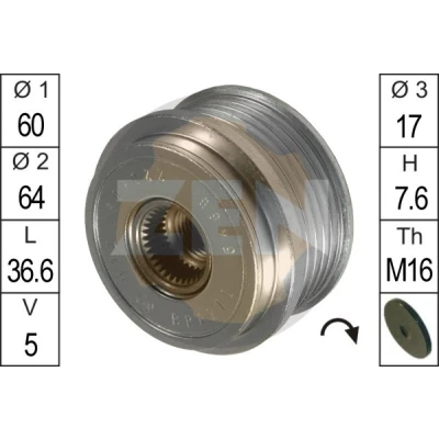 Bilde av ERA ZN5466 Frihjul Dynamo HYUNDAI: Terracan, i30 I Stasjonsvogn, Hatchback