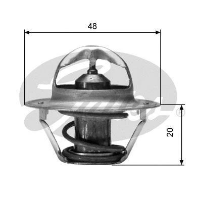 Bilde av GATES TH00391G2 Termostat 91 med tetning uten kapsling VOLKSWAGEN: GOLF 2, 1, Jetta Mk1, FORD: SCORPIO AUDI: 80 B2