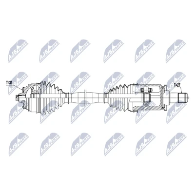 Bilde av NTY NPW BM 251 Drivaksel framaksel venstre 604mm Automatisk girkasse
