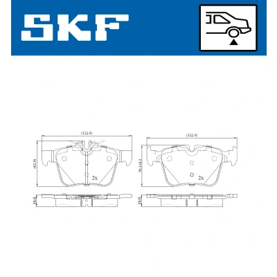 Bilde av SKF VKBP 90117 E Bremseklosser inkl. slitasjevarselkontakt MERCEDES BENZ: C Klasse Sedan