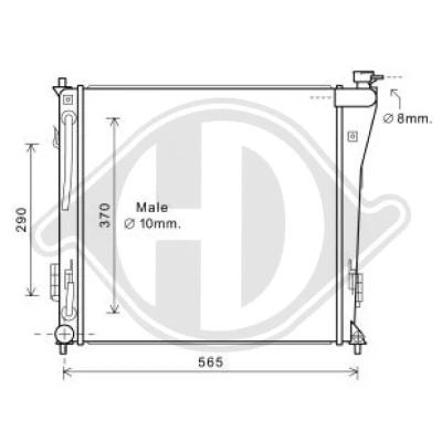 Bilde av DIEDERICHS DCM3728 Radiator 484 26 Climate HYUNDAI: i40 Stasjonsvogn