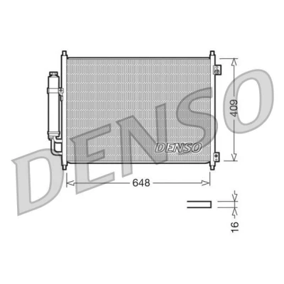 Bilde av DENSO DCN46001 Kondensator med tørker 648x409x16 R 134a 648 NISSAN: X Trail