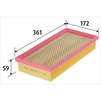 Bilde av VALEO 585573 Luftfilter 59 172 361 Filterinnsats SSANGYONG: Rexton / 2