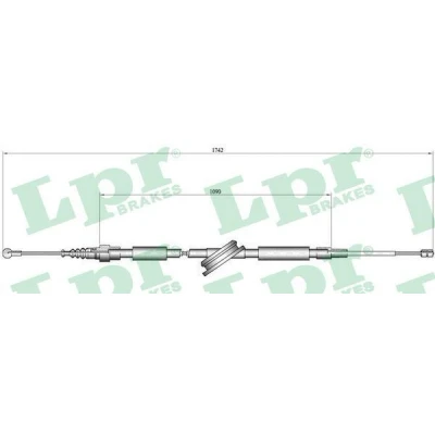 Bilde av LPR C0048B Bremsekabel 1273/1090 Skivebrems AUDI: A3 Hatchback, VOLKSWAGEN: Golf 4, 4 Variant, SKODA: Octavia 1 Combi