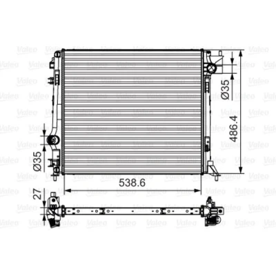 Bilde av VALEO 701641 Radiator Aluminium 539 487 27 Kjøleribber loddet