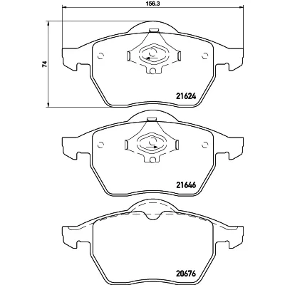 Bilde av HELLA 8DB 355 007 881 Bremseklosser ikke klargjort for slitasjeindikator AUDI: A4 B5 Avant, Sedan, VOLKSWAGEN: Passat Stasjonsvogn