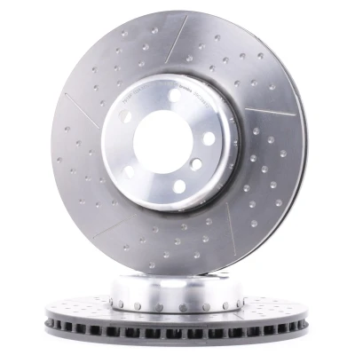 Bilde av BREMBO TWO PIECE DISCS LINE 09.C398.13 Bremseskiver 340 30 5 innvendig ventilert, slisset / perforert, todelt bremseskive belagt høy karbon med skruer