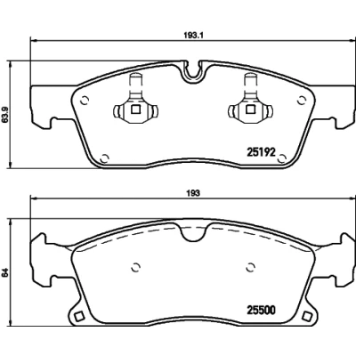 Bilde av HELLA 8DB 355 019 701 Bremseklosser klargjort for slitasjeindikator MERCEDES BENZ: ML Klasse, GL, GLE SUV
