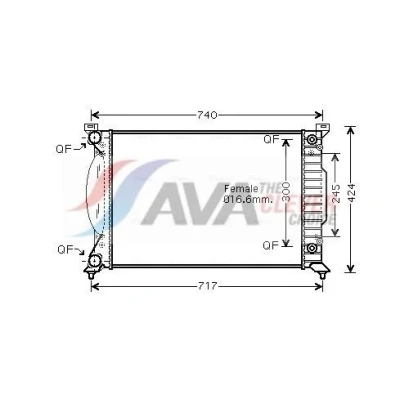 Bilde av PRASCO AI2202 Radiator Aluminium 632 415 34 med hurtigkoplinger Kjøleribber satt sammen mekanisk AUDI: A4 B6/B7 Cabrio, B7 Avant, A6 C5 Sedan