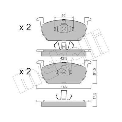 Bilde av METELLI 22 1214 0 Bremseklosser ekskl. slitasjevarselkontakt VOLKSWAGEN: Polo VI, T Cross, SEAT: IBIZA 5