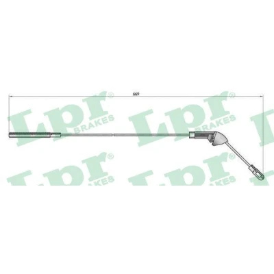 Bilde av LPR C0579B Bremsekabel 665 Skivebrems OPEL: Vectra A Sedan