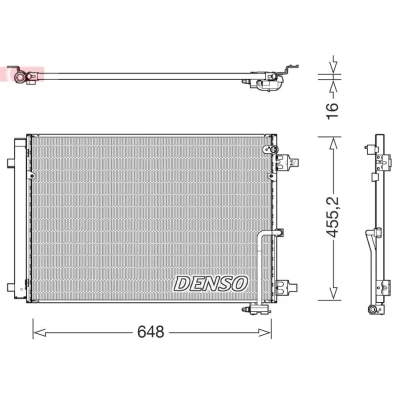 Bilde av DENSO DCN02045 Kondensator med tørker 648x440.6x16 R 134a 648 AUDI: A8 D4
