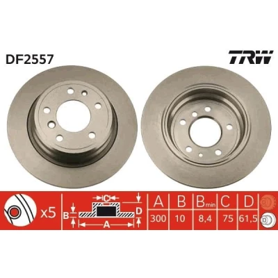 Bilde av TRW DF2557 Bremseskiver 300 10 5 120 fullt ut spraylakkert BMW: 3 Sedan, Touring
