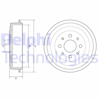 Bilde av DELPHI BF619 Bremsetrommel uten ABS sensorring, hjullager, lager 250