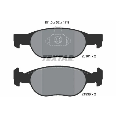 Bilde av TEXTAR 2318101 Bremseklosser ikke klargjort for slitasjeindikator FIAT: Punto I Cabrio, II Hatchback
