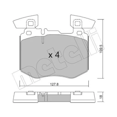 Bilde av METELLI 22 1310 0 Bremseklosser klargjort for slitasjeindikator MERCEDES BENZ: GLC SUV, Coupé
