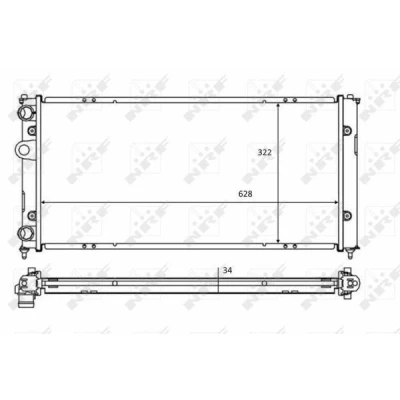 Bilde av NRF 58386 Radiator Aluminium 628 322 34 Kjøleribber satt sammen mekanisk