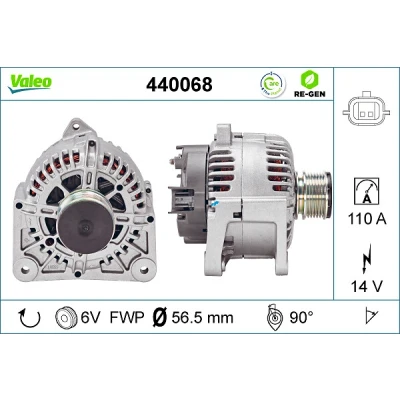 Bilde av VALEO 440068 Dynamo 14V 110A RENAULT: MEGANE 3 Grandtour, Kangoo I Express, 2 Kombi