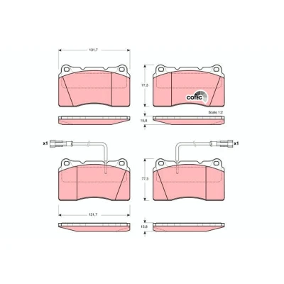Bilde av TRW COTEC GDB1363 Bremseklosser inkl. slitasjevarselkontakt ALFA ROMEO: 159 Sportwagon, 166, Brera