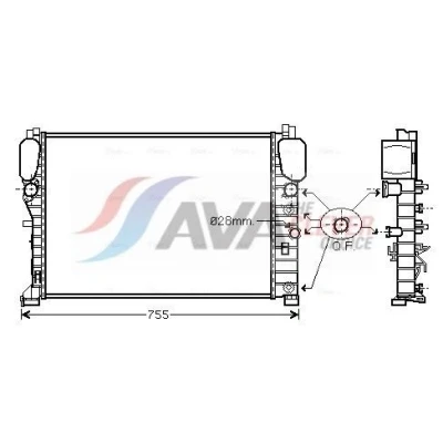 Bilde av PRASCO MSA2394 Radiator Aluminium 640 462 34 med hurtigkoplinger Kjøleribber loddet MERCEDES BENZ: E Klasse T modell, Sedan, CLS Coupé