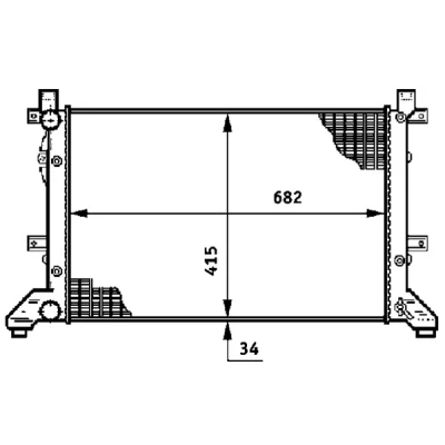 Bilde av MAHLE ORIGINAL CR 606 000S Radiator for kjøretøy uten luftkondisjonering 682 415 34 Kjøleribber satt sammen mekanisk