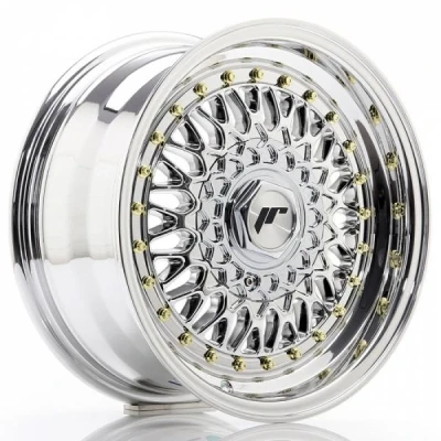 Bilde av Japan Racing JR9 Silver Machined Lip With Rivet Gold 7,5x17 5/114/120 ET35 B74