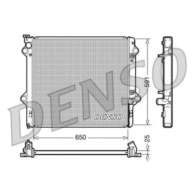Bilde av DENSO DRM50046 Radiator Aluminium 650 591 25 TOYOTA: Land Cruiser Prado 120