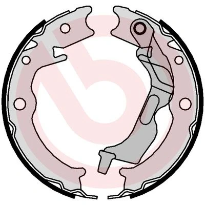 Bilde av BREMBO S 10 520 Handbromsbackar med håndbremsarm PORSCHE: Panamera, CHEVROLET: Nubira Stasjonsvogn, Epica Sedan