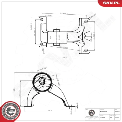 Bilde av Lagring, motor, Bak Esen skv 75SKV273 chrysler grand voyager v OE 5273893AF