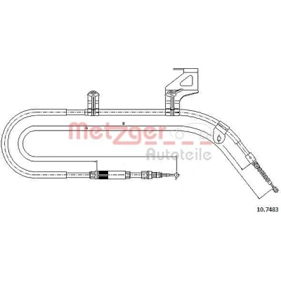 Bilde av METZGER 10.7483 Bremsekabel høyre bak 1890, 1577/158 COFLE VOLKSWAGEN: Passat B5 GP Sedan, Stasjonsvogn