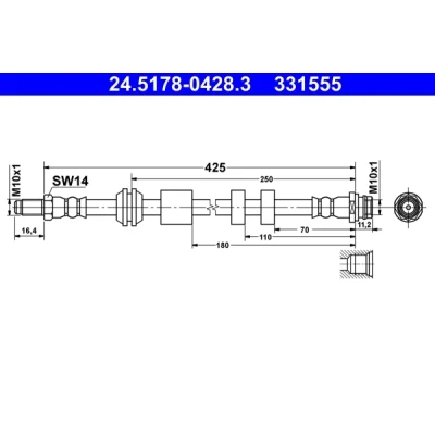 Bilde av Bremseslange, Framaksel, volvo xc60 suv i, van 31305080