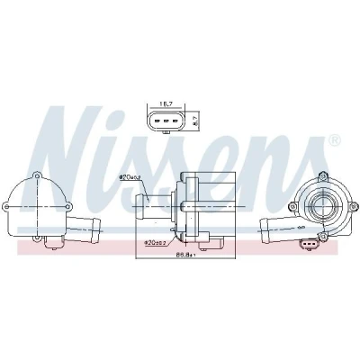 Bilde av NISSENS 832152 Vannpumpe plast elektrisk AUDI: A6 C7 Avant, Allroad, A7 Sportback